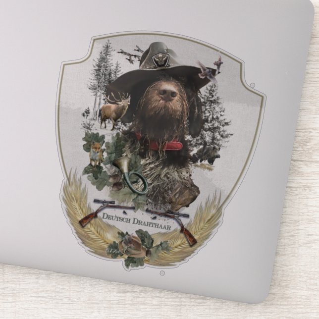 Sticker Pointeur À poils durs allemand (Détail)