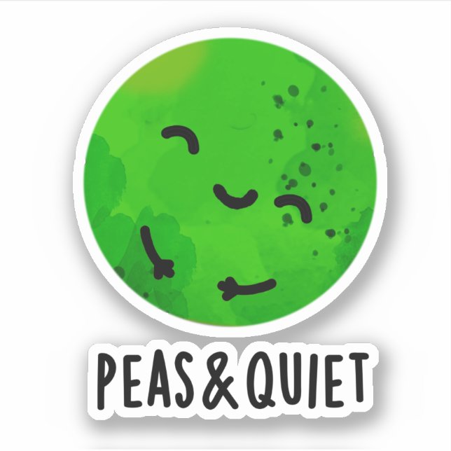 Sticker Pois Et Pun De Pois De Veggie Drôle Tranquille (Devant)