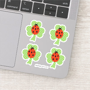 Sticker Pois shamrocks Ladybug Ladybird