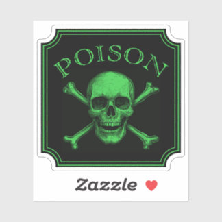 Sticker Poison Crâne et os croisés Halloween Design Imprim
