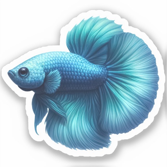 Sticker Poisson bleu turquoise (Recto)