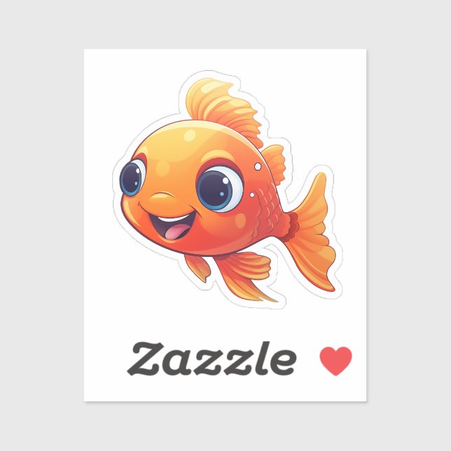 Sticker Poisson caricature (Feuille)