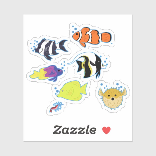 Sticker Poisson clown et amis (Feuille)
