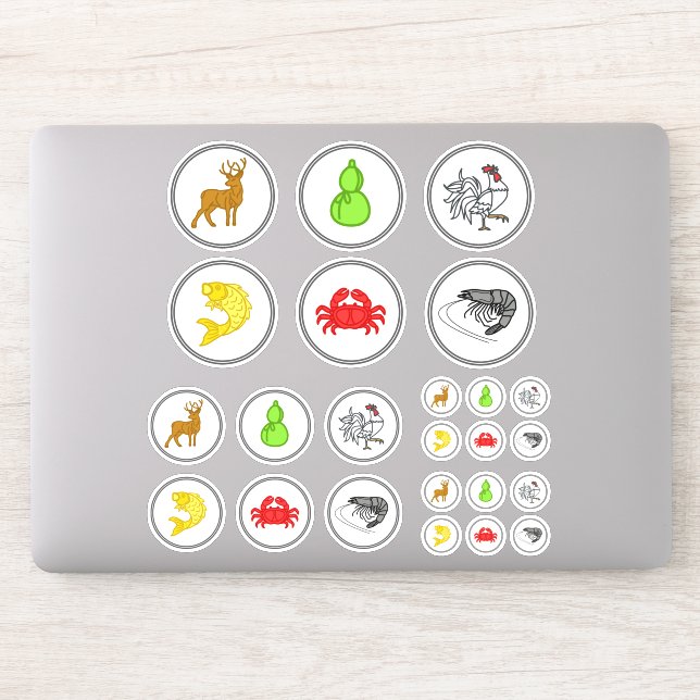 Sticker Poisson Crabe crevée Jeu Vinyl Feuille d'autocolla (Ordinateur)