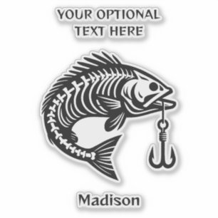 Sticker Poisson de nom personnalisé