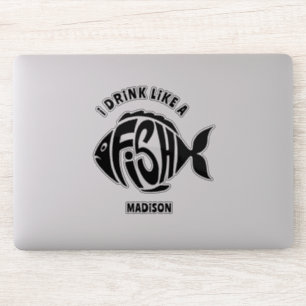 Sticker Poisson de nom personnalisé
