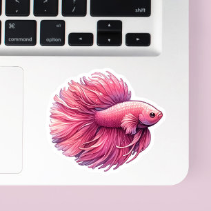 Sticker Poisson rose Betta