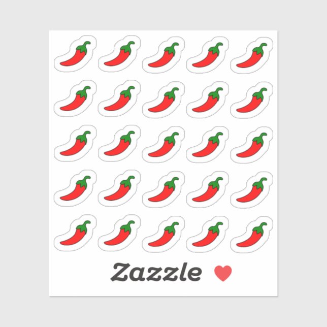 Sticker Poivrons Rouges Épices Classement Livre Planificat (Feuille)