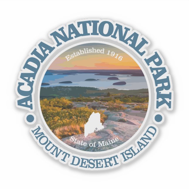 Sticker Pôle Nord Acadien (Cadillac Mtn) (Devant)