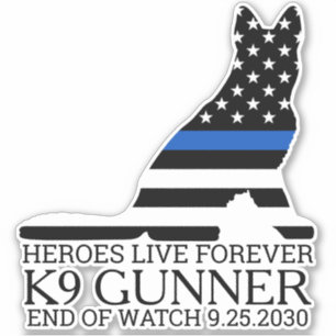 Sticker Police Chien K9 Memorial Hercules Live Forever Car