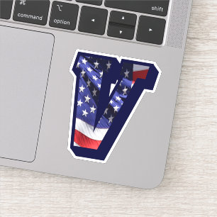 Sticker Police du drapeau Monogram V USA