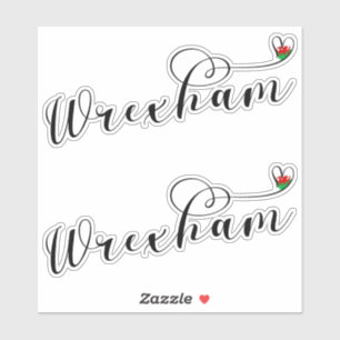 Sticker Police Script Wrexham, Drapeau Gallois En Coeur