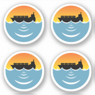 Sticker pollution par le bruit de l'océan 4 pack