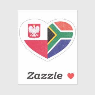 Sticker Pologne Afrique du Sud Sud Afrique du Sud Lov Coeu