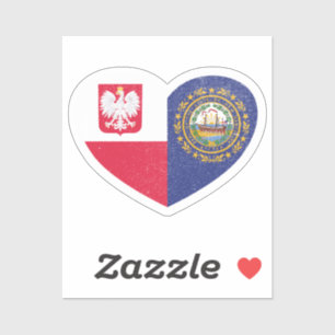 Sticker Pologne New Hampshire New Hampshirite Heart