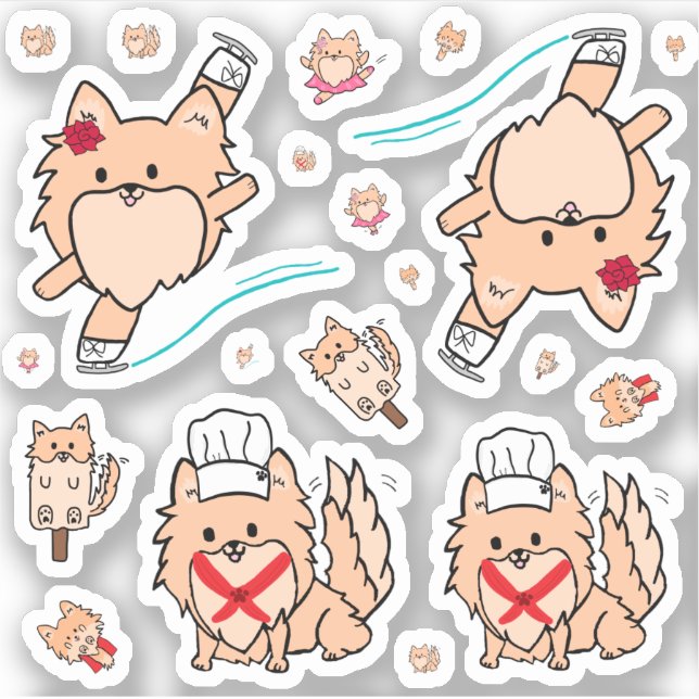 Sticker Pom Cute Assorti (Devant)