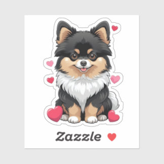 Sticker Pom Noir et Tan Saint Valentin 3 x 3