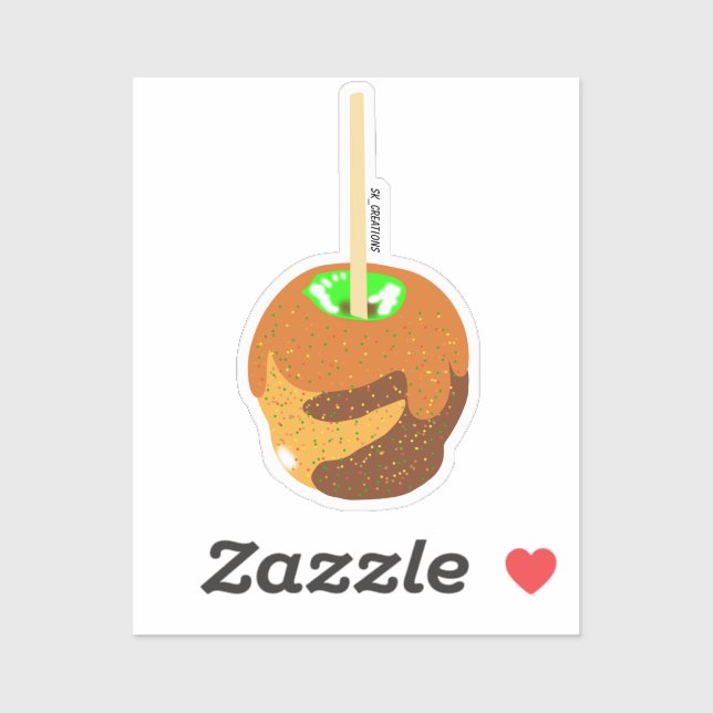 Sticker Pomme Caramel de couleur automne (Feuille)
