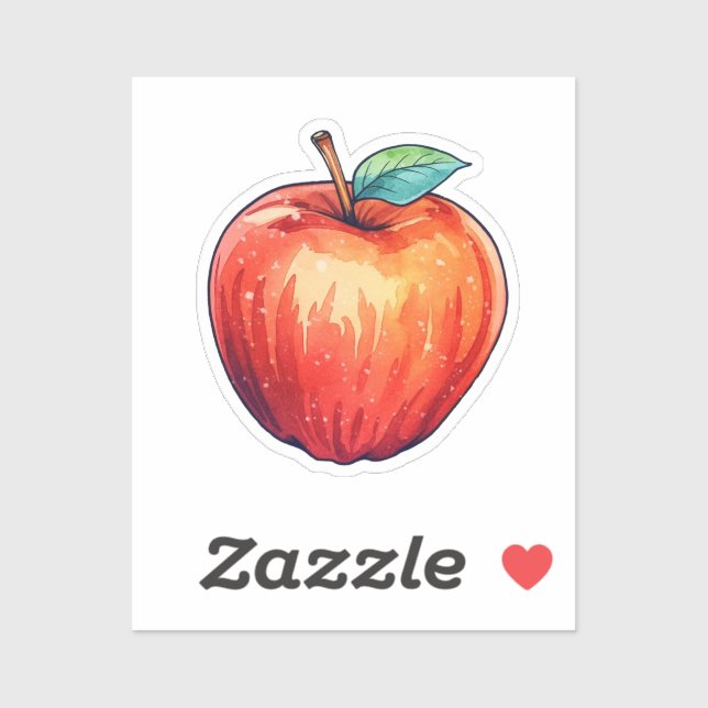 Sticker Pomme de caricature (Feuille)