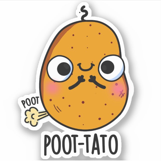 Sticker Pomme de terre amusant Farting Pun de pomme de ter (Devant)