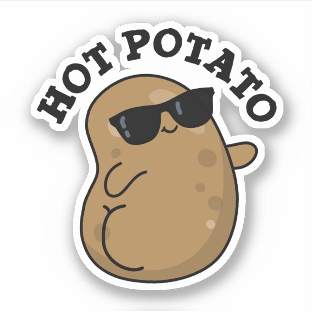 Sticker Pomme de terre chaude amusant Veggie Pun (Devant)