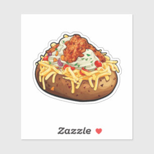 Sticker pomme de terre cuite avec de nombreuses garnitures