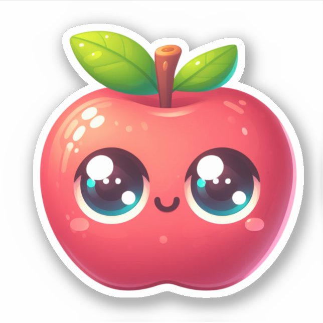 Sticker pomme mignonne (Devant)