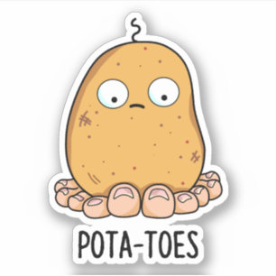 Sticker Pommes de terre amusantes Pomme de terre avec joue