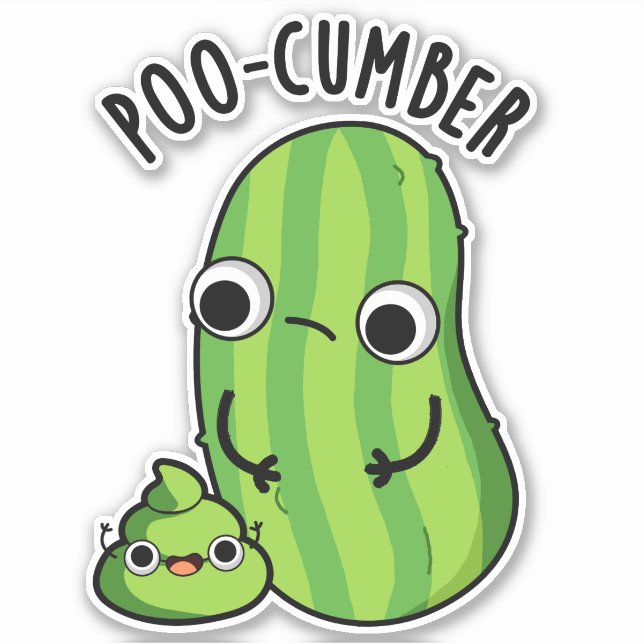 Sticker Poo-concombre Funny Concombre Pun (Devant)