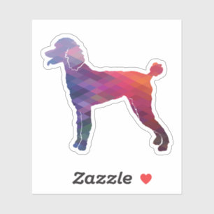 Sticker Poodle Geo Silhouette violet
