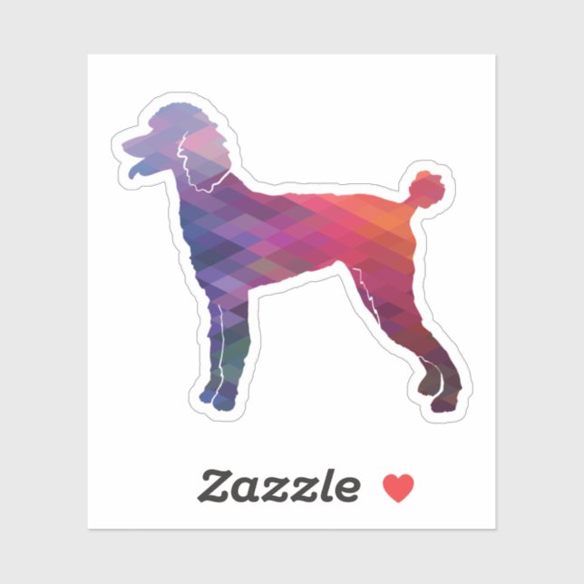 Sticker Poodle Geo Silhouette violet (Feuille)