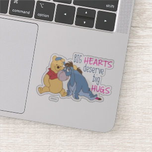 Sticker Pooh et Eeyore  Les grands coeurs méritent de gra