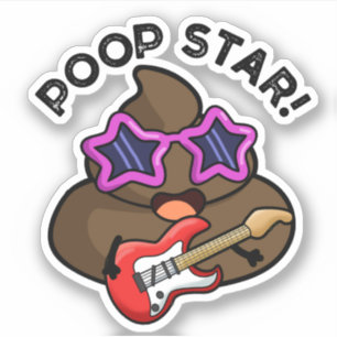 Sticker Poop Star Funny Pop Star Pun