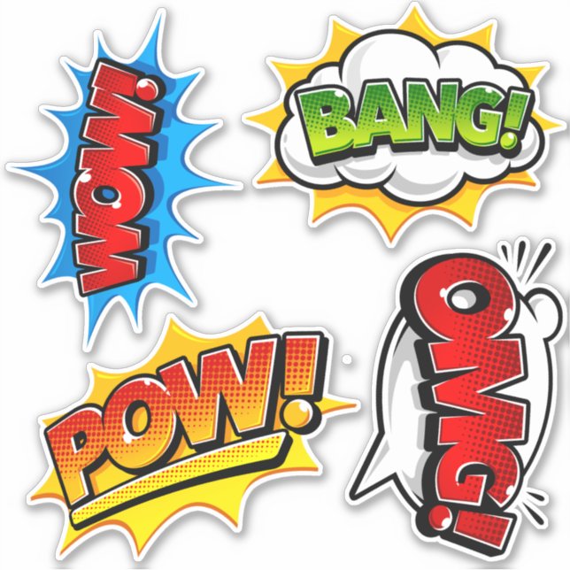 Sticker Pop Art Wow Bang OMG Pow! (Devant)