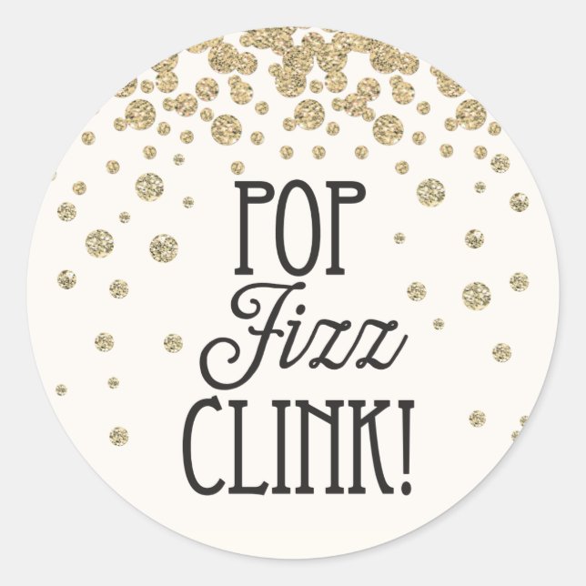 Sticker Pop Fizz Clink - Soirée du Nouvel An (Devant)