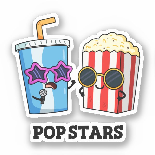 Sticker Pop Stars Funny Snack Pun (Devant)