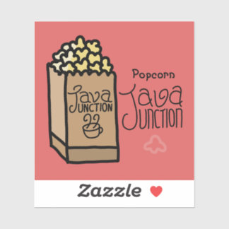 Sticker Popcorn jonction Java avec texte