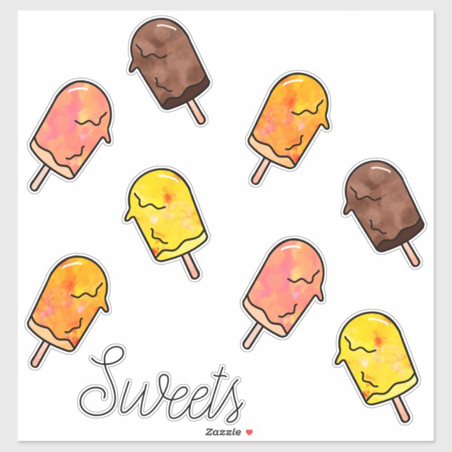 Sticker Popsicle été (Feuille)