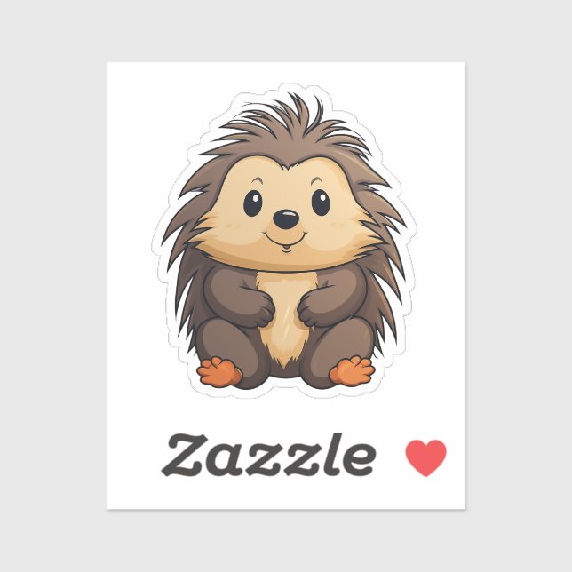 Sticker Porcupine caricaturale (Feuille)