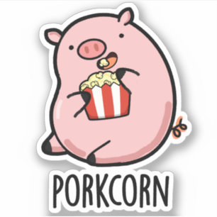 Sticker Porkcorn Funny Popcorn Pun
