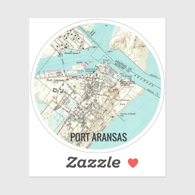 Sticker Port Aransas Texas (Feuille)
