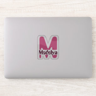 Sticker Portable étanche Rose Girly Monogram Nom de la fen