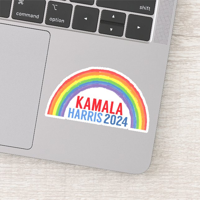 Sticker Portable Kamala Harris 2024 Rainbow LGBTQ (Détail)