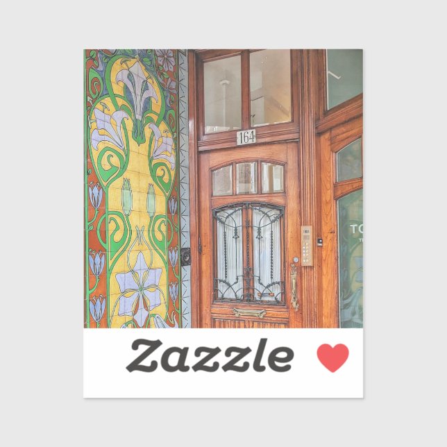 Sticker Porte Art Nouveau hollandaise (Feuille)