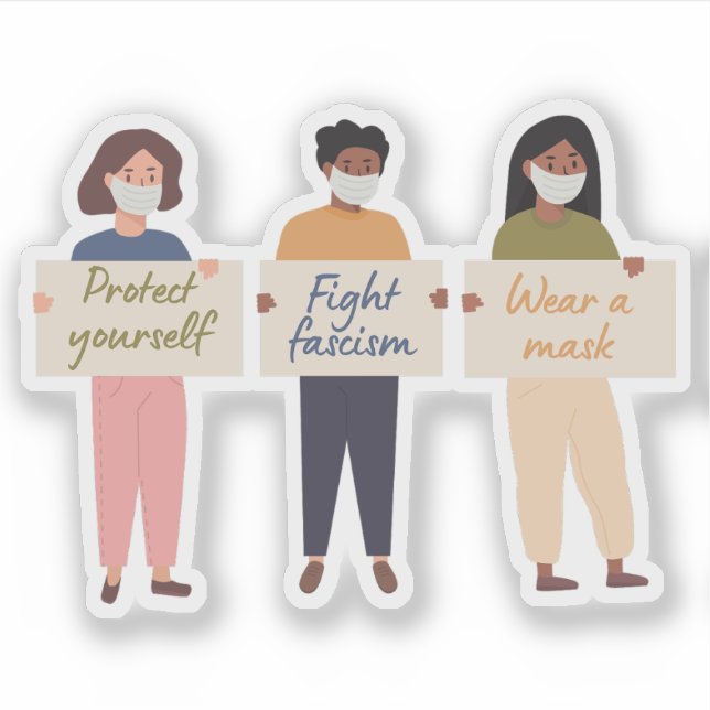 Sticker Porter un style de panneau Masque (Devant)