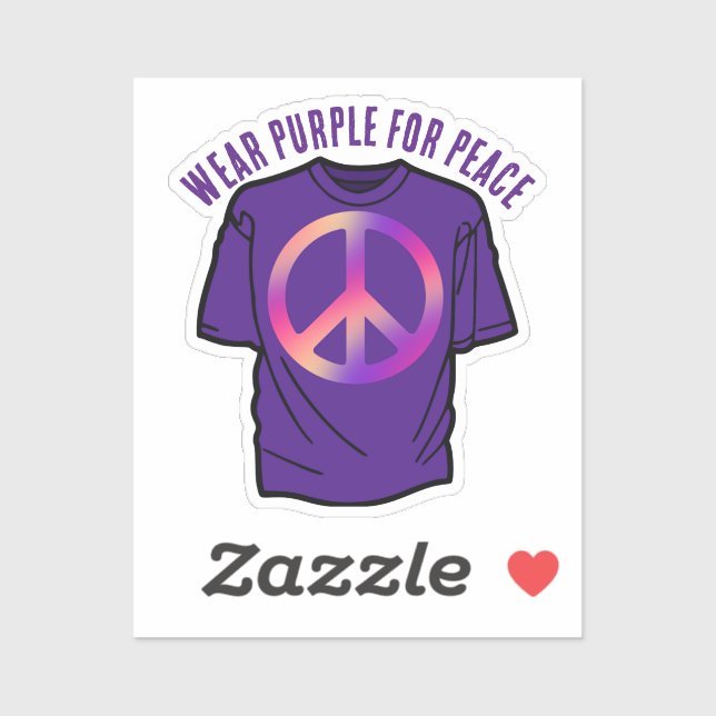 Sticker Portez le violet pour la Journée de la Paix (Feuille)