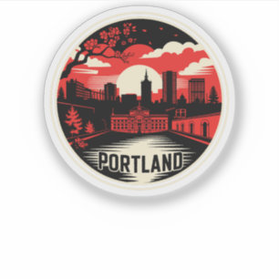 Sticker Portland City Oregon USA