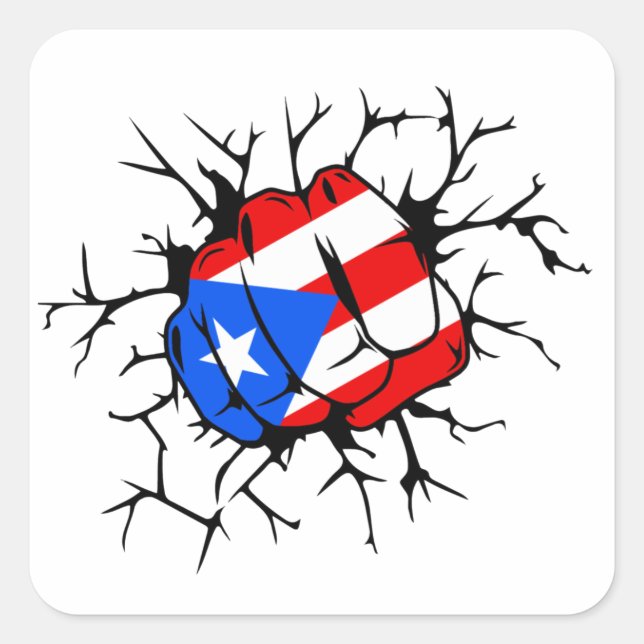 Sticker Porto Rico Flag (Devant)