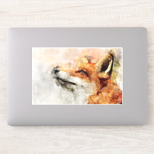 Sticker Portrait d'aquarelle Red Fox 01