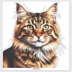 Sticker Portrait de chat américain Bobtail en gros plan